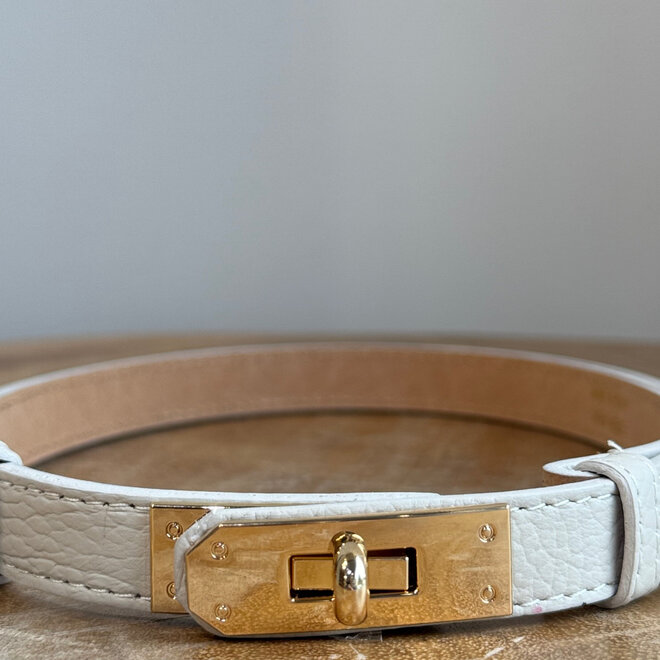 Verstelbare riem Leer grijs