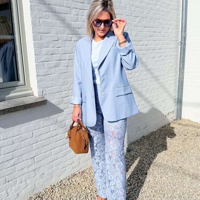 Leonne lace pants blue