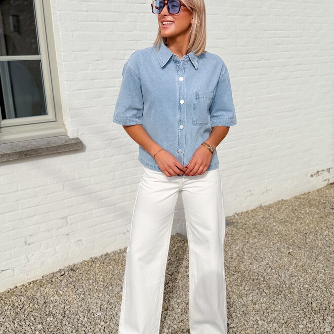Denim half sleeve shirt
