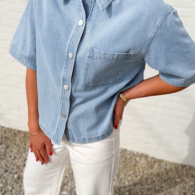 Denim half sleeve shirt