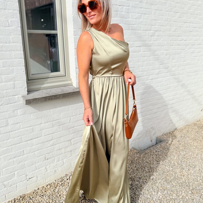 Aura satin look dress