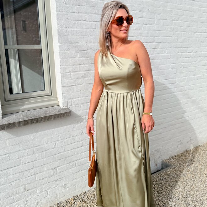 Aura satin look dress