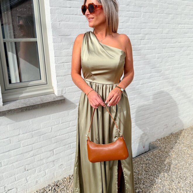 Aura satin look dress