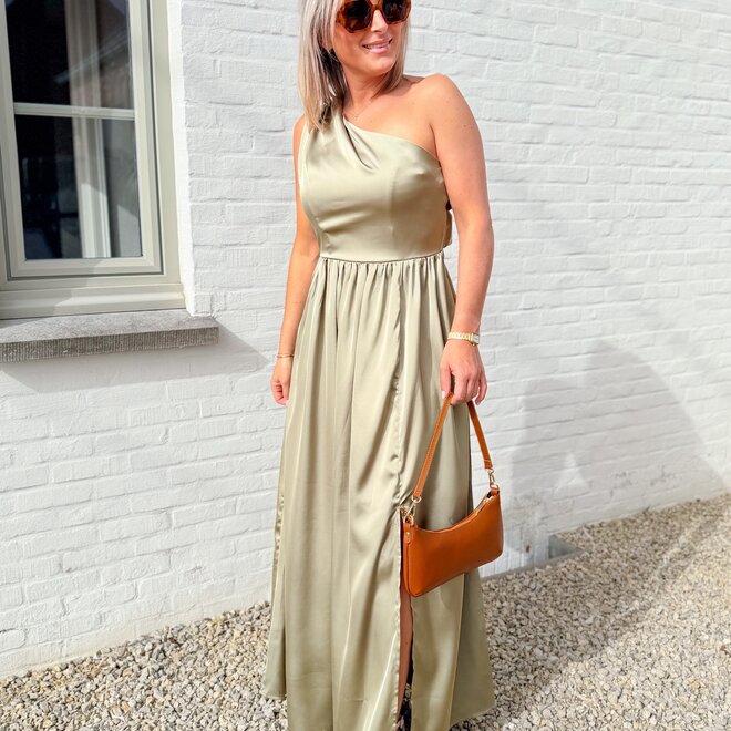 Aura satin look dress