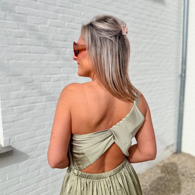 Aura satin look dress