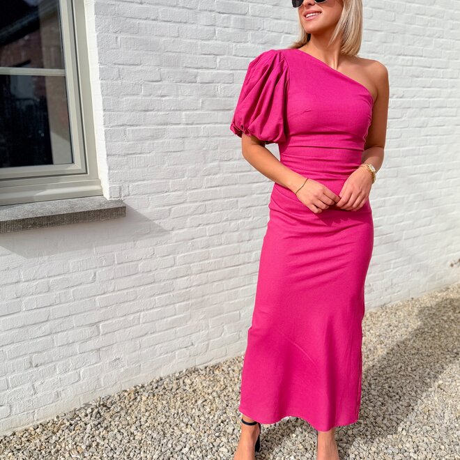 Power drape dress framboos