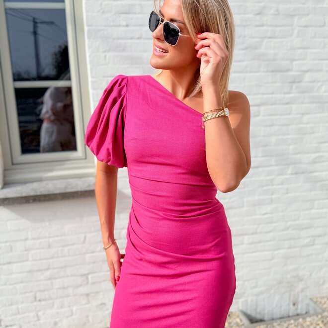 Power drape dress framboos