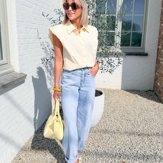 Soléa Sleeveless striped hemdje Yellow