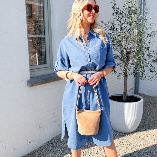 Loop denim dress