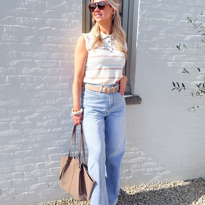 Folded straight jeans