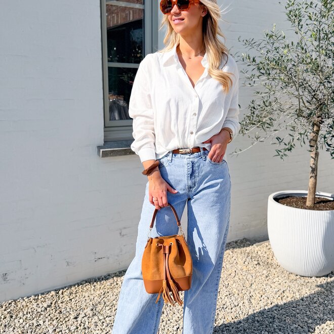 Folded straight jeans