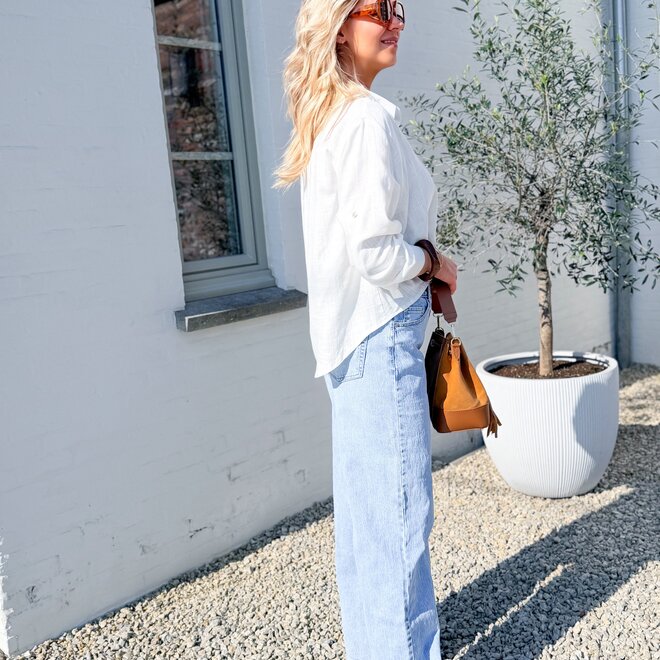 Folded straight jeans