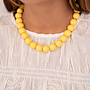 Yellow necklace with chunky beads