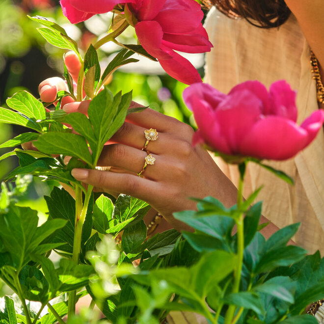 Botanical ring with poppy flow