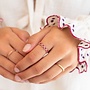 Vintage ring with pink & red flowers