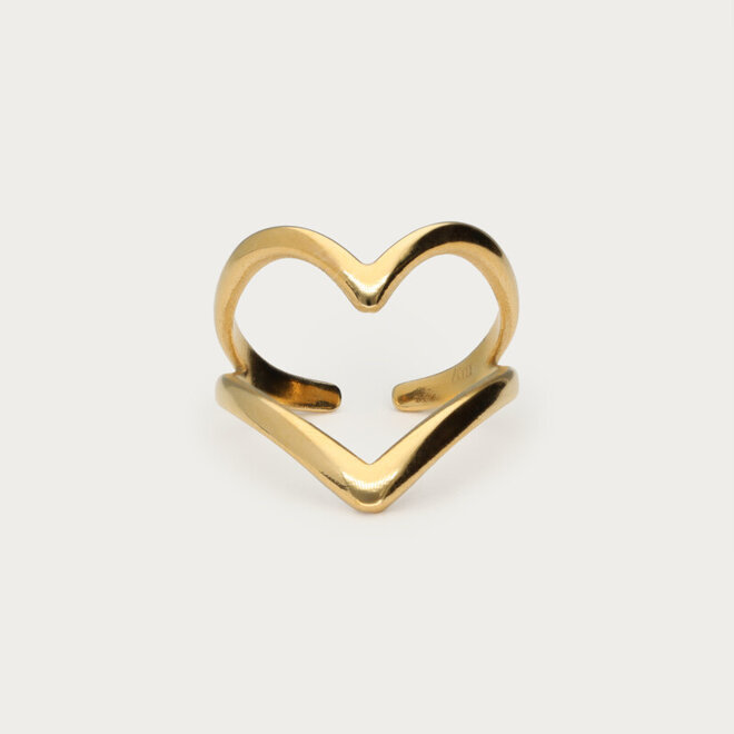 Bold statement ring with large heart
