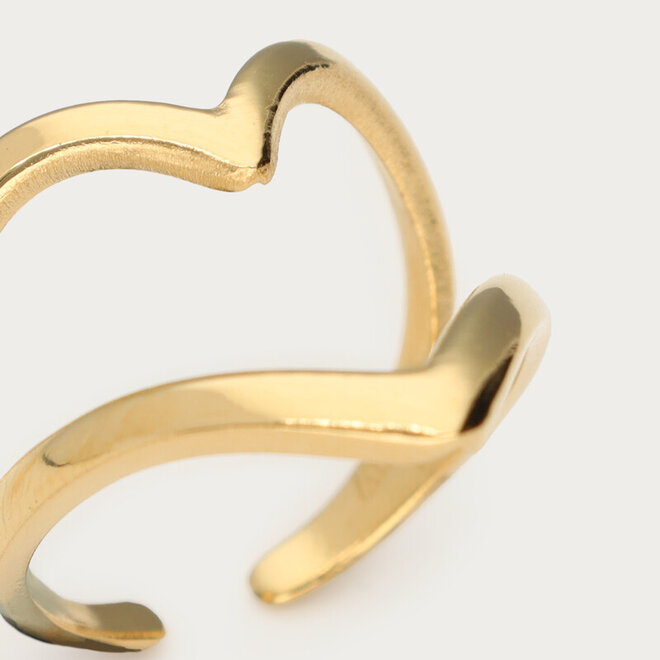 Bold statement ring with large heart