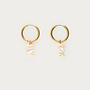 Botanical hoop earrings with white shells