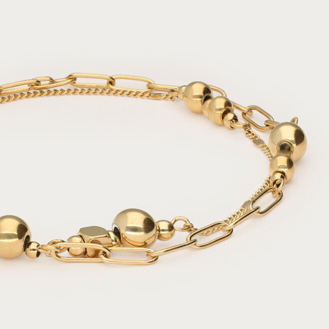 Midnight double bracelet with dots