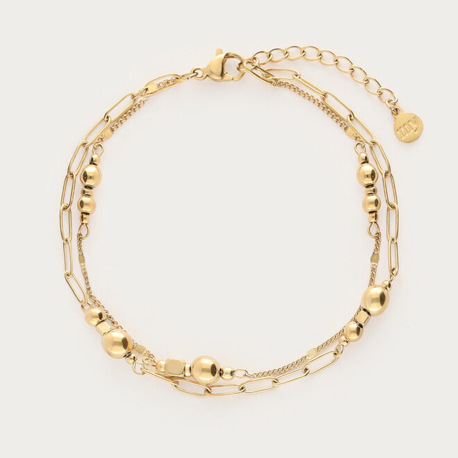 Midnight double bracelet with dots