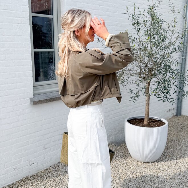 Feeling trench khaki jacket