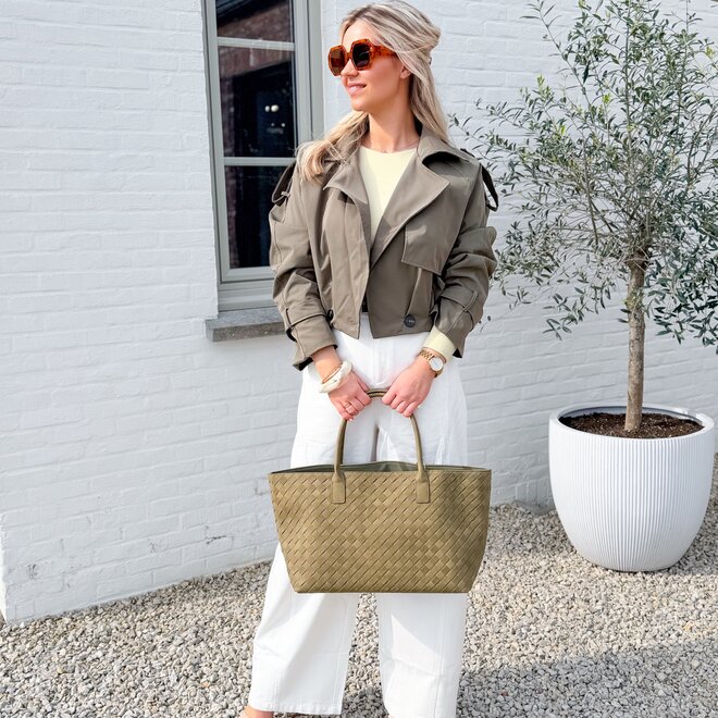 Feeling trench khaki jacket