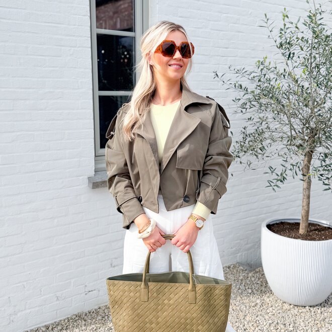 Feeling trench khaki jacket