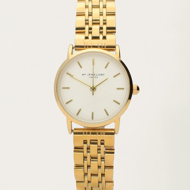 Round watch with a small white dial