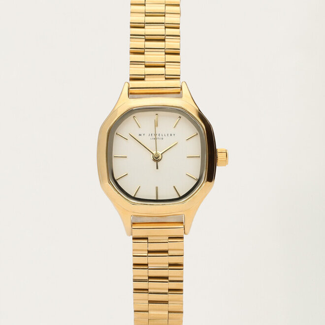 Vintage hexagon watch with a link bracelet