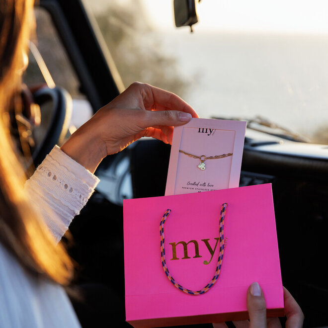 Initial dubbele armband met hartje