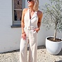 Elix belted jumpsuit beige