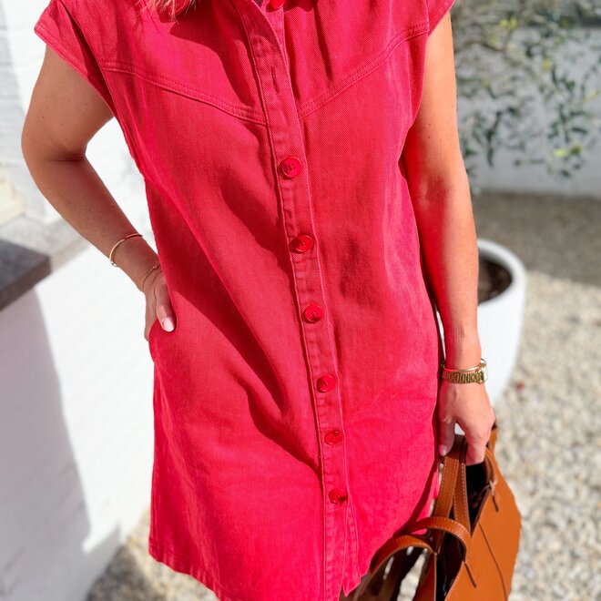 Red jean dress
