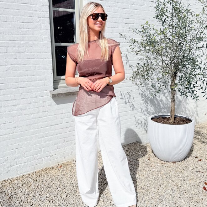 Linen blend pants