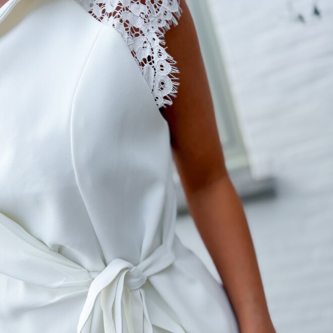 Lace cami set white