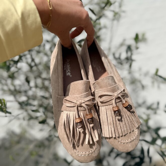 Taupe bead mocassin