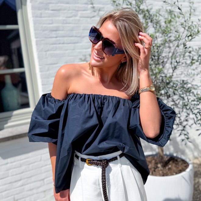 Liora off-shoulder top navy