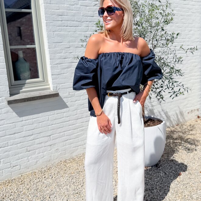 Liora off-shoulder top navy