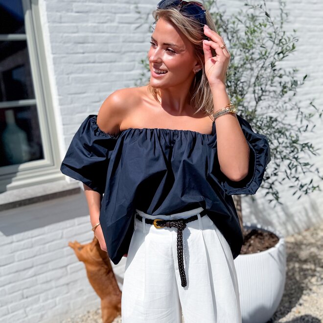 Liora off-shoulder top navy