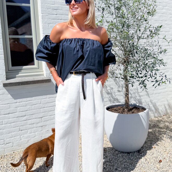 Liora off-shoulder top navy