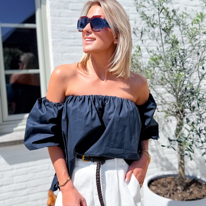 Liora off-shoulder top navy