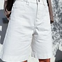 White denim bermuda