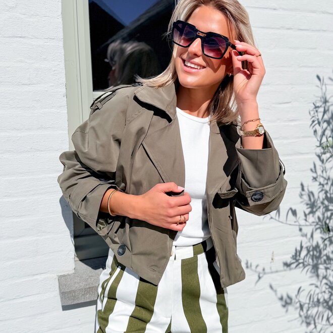 Feeling trench khaki jacket