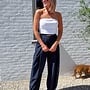 City stripe trouser navy