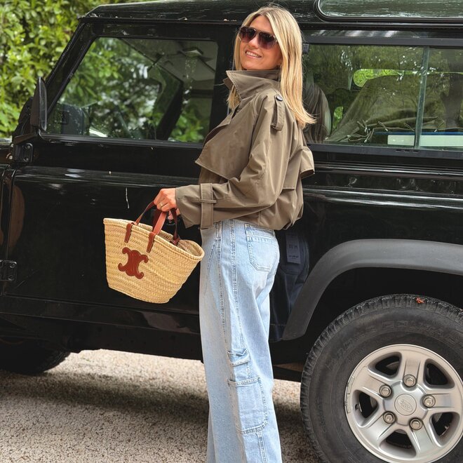 Feeling trench khaki jacket