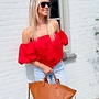 Liora off-shoulder top red