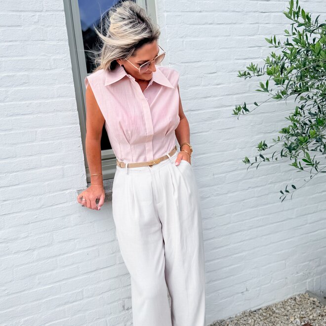 Contour sleeveless hemdje rose