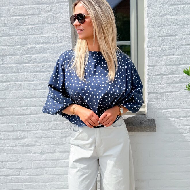 Happy Dots Top Navy