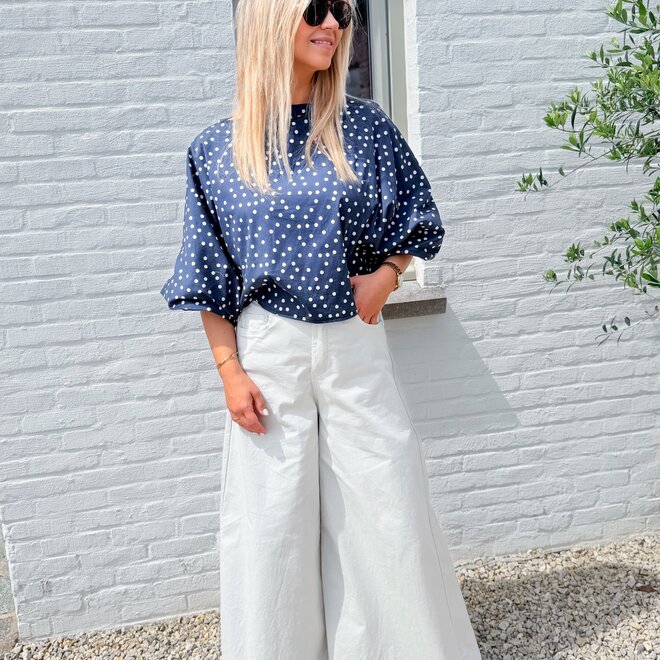 Happy Dots Top Navy