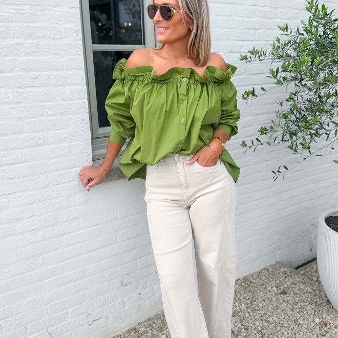 Bardot top green