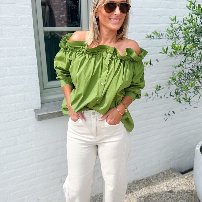 Bardot top green